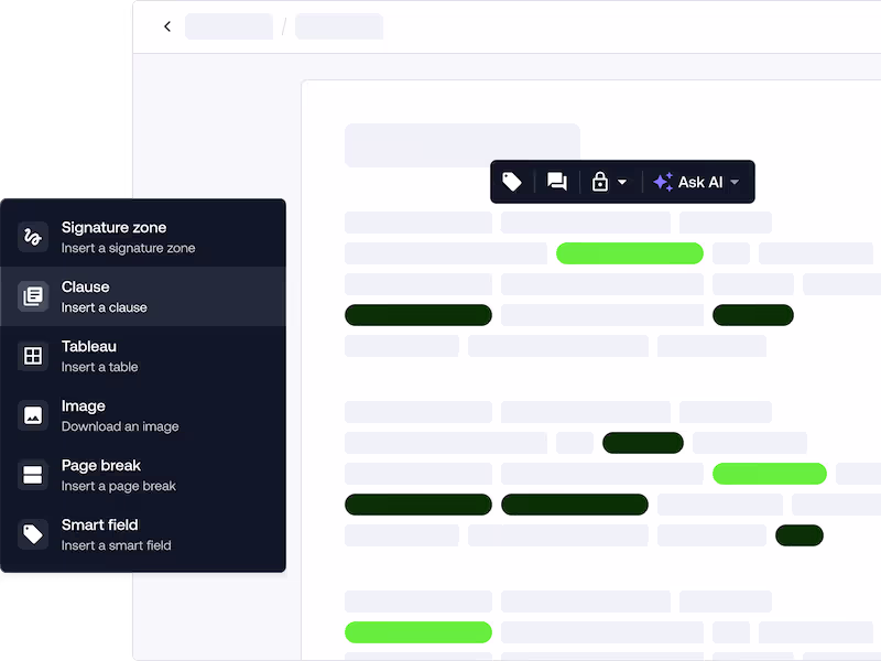 The first text editor designed for contract drafting