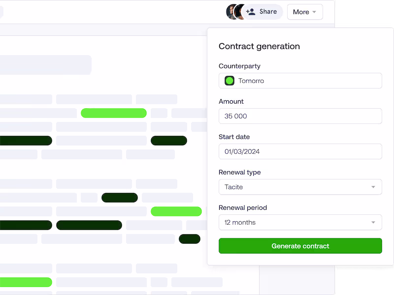 Customizable generation form