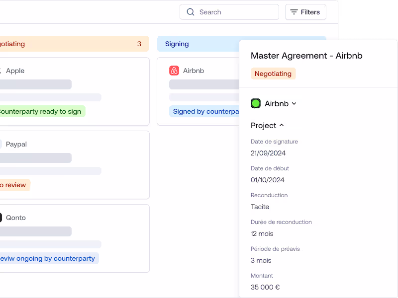 Track the progress of your negotiations simply